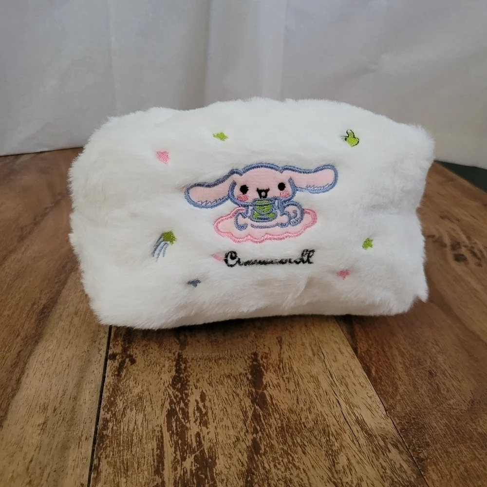 Sanrio Cinnamoroll Plush White Embroidered Makeup Bag